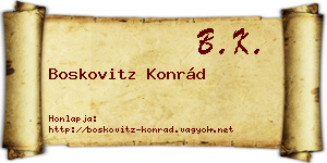 Boskovitz Konrád névjegykártya